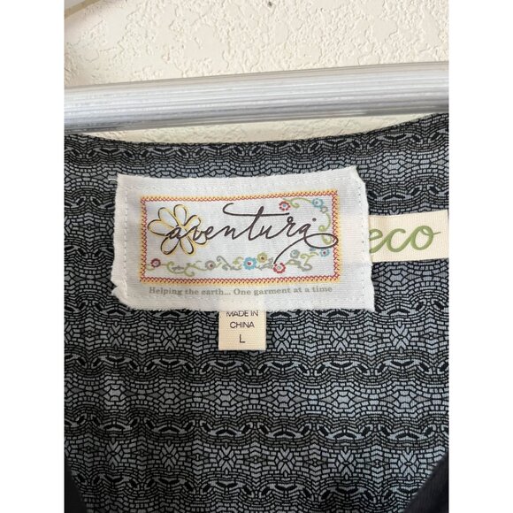 Aventura Womens Gray Black Patterned Sleeveless A-Line Dress Size Large Stretch - Picture 2 of 11